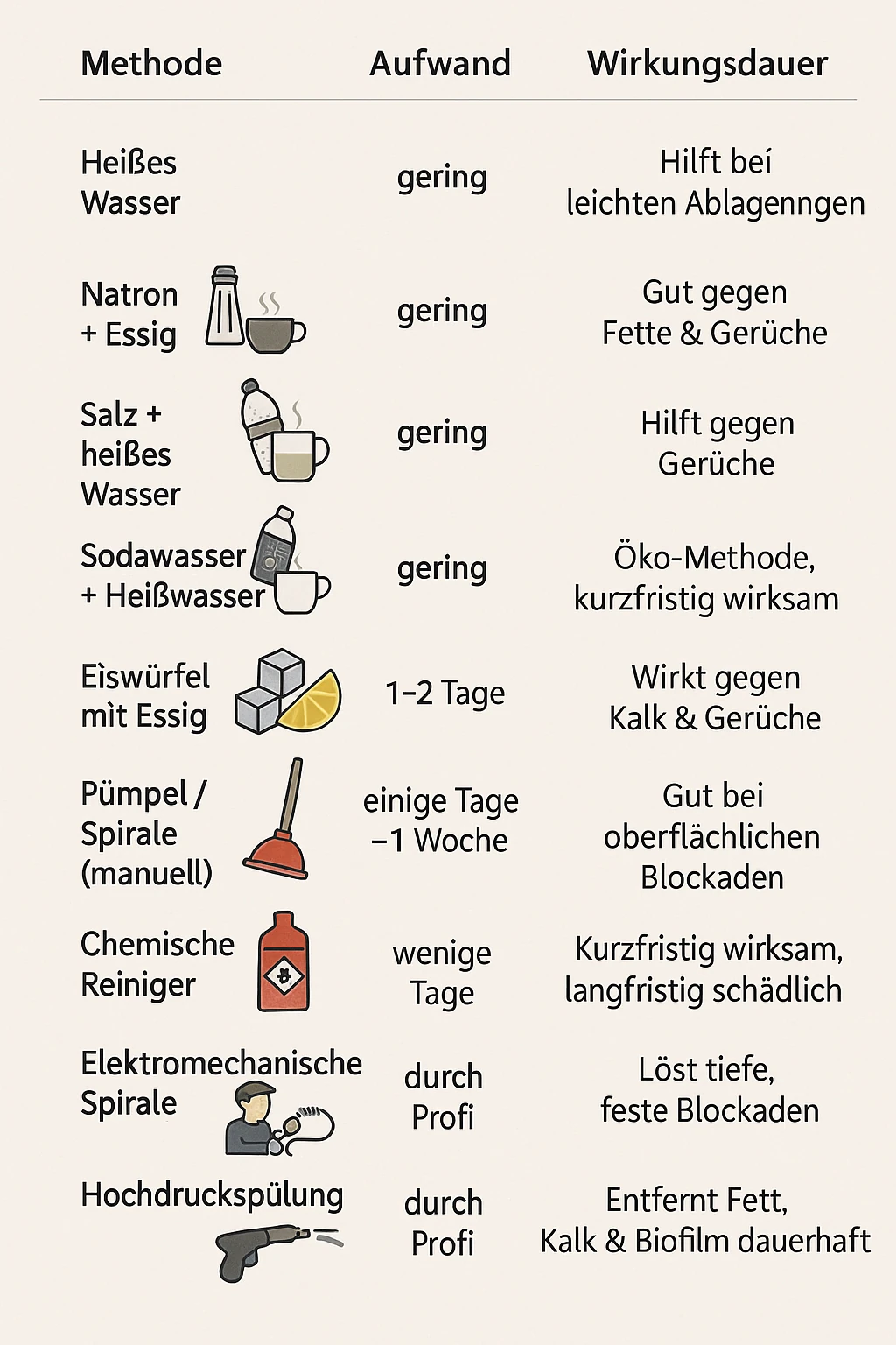 verstopfung methoden